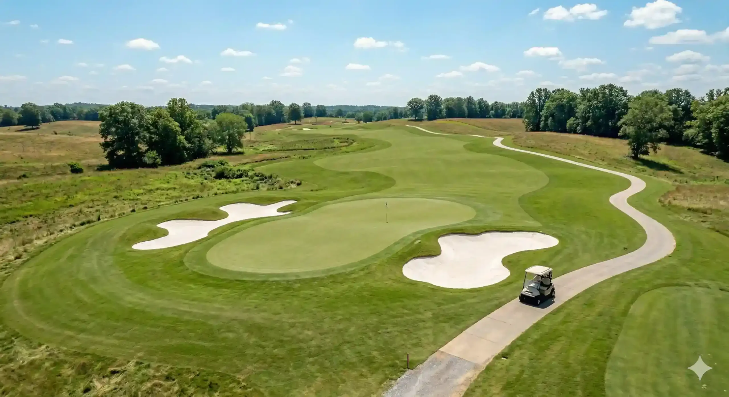 Completed playable golf course hole